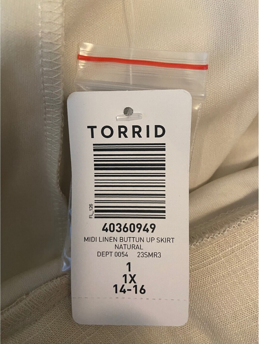 Torrid Natural Midi Linen Button Up Skirt 1X 14-16 - Picture 4 of 9